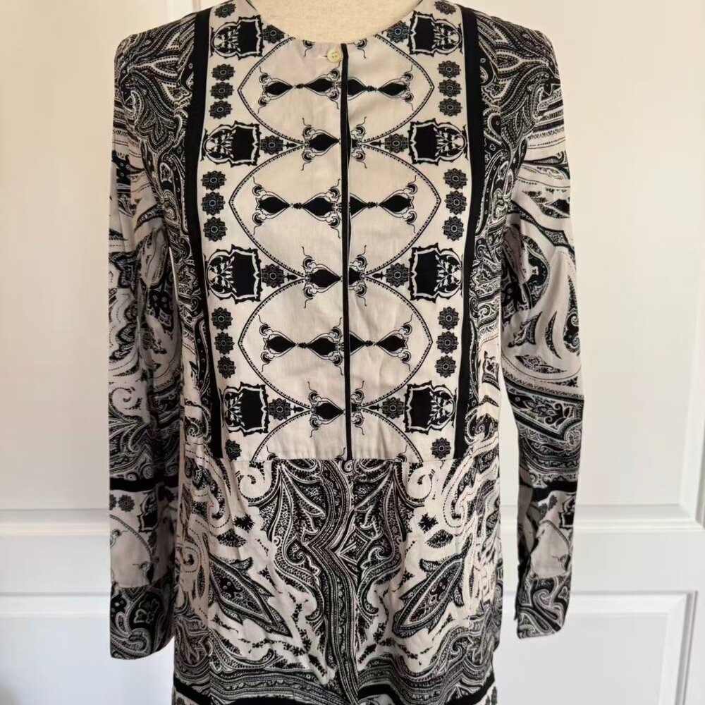 100% Authentic Black/White Long sleeve Shirt, Sz 42